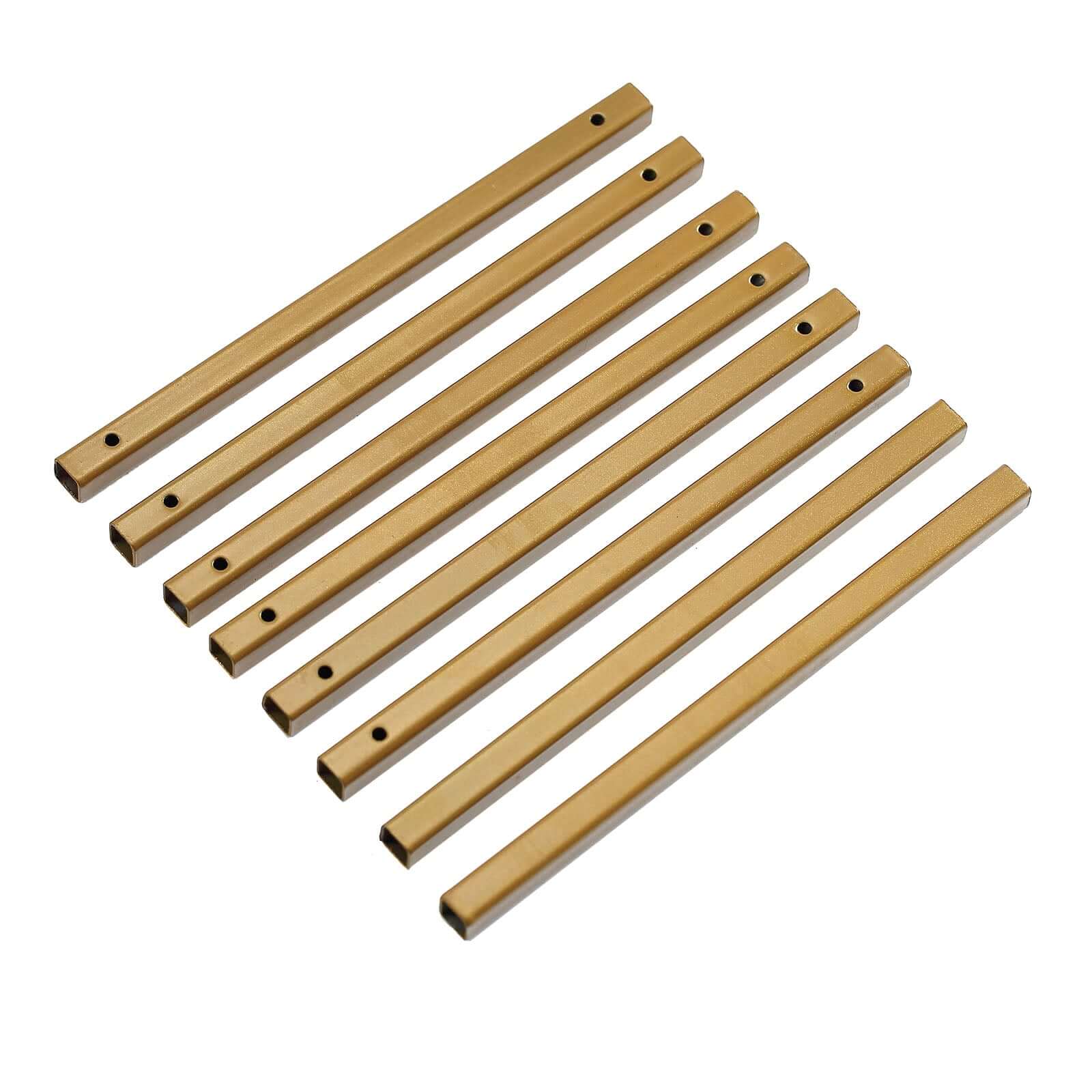 2-Pack Wedding Flower Stand Gold Metal Geometric Column Frame Rectangular - Versatile Floral Pedestal for Sophisticated Arrangements 12"