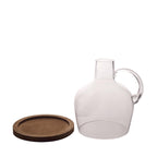 Glass Candle Holder Cloche Jar Dome Clear with Wooden Base - Stylish Centerpiece for Floral Displays 10"