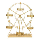 Metal Ferris Wheel Cupcake Holder Gold - Large Decorative Rotating Dessert Display Stand for Carnival-Themed Events Baby Showers & Weddings 23"