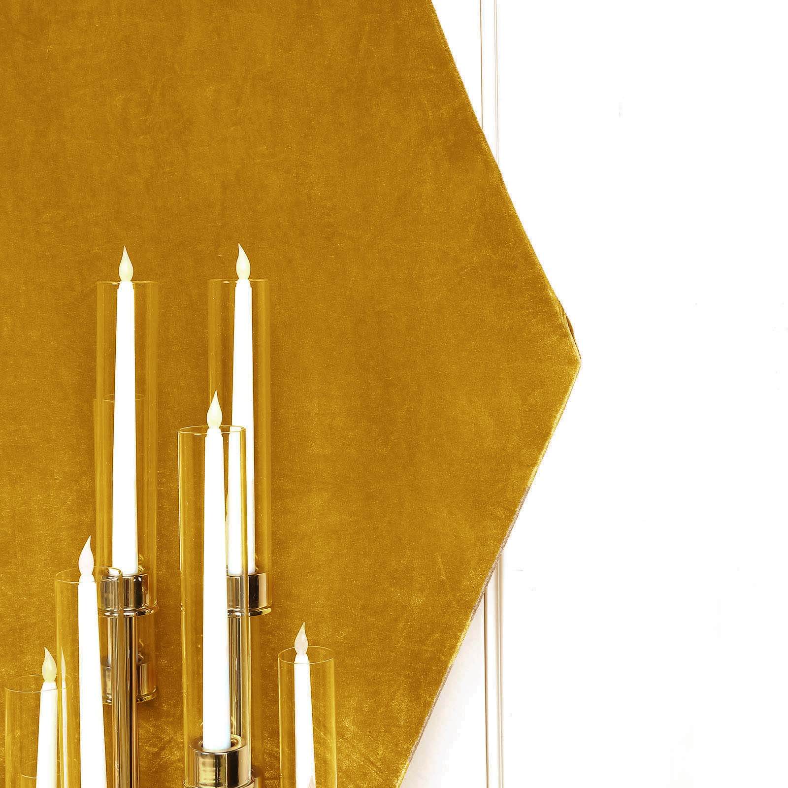 8ftx7ft Metallic Gold Soft Velvet Fitted Hexagon Wedding Arbor Cover