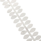 Taffeta Ribbon Sash with 4" Leaf Petal Design Ivory 50ft - Sophisticated Artificial Fabric Garland