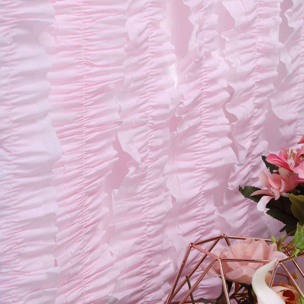 3 Pack 28ft Blush Ruffled Paper Streamer Rolls, Crepe Tissue Party Decorations
