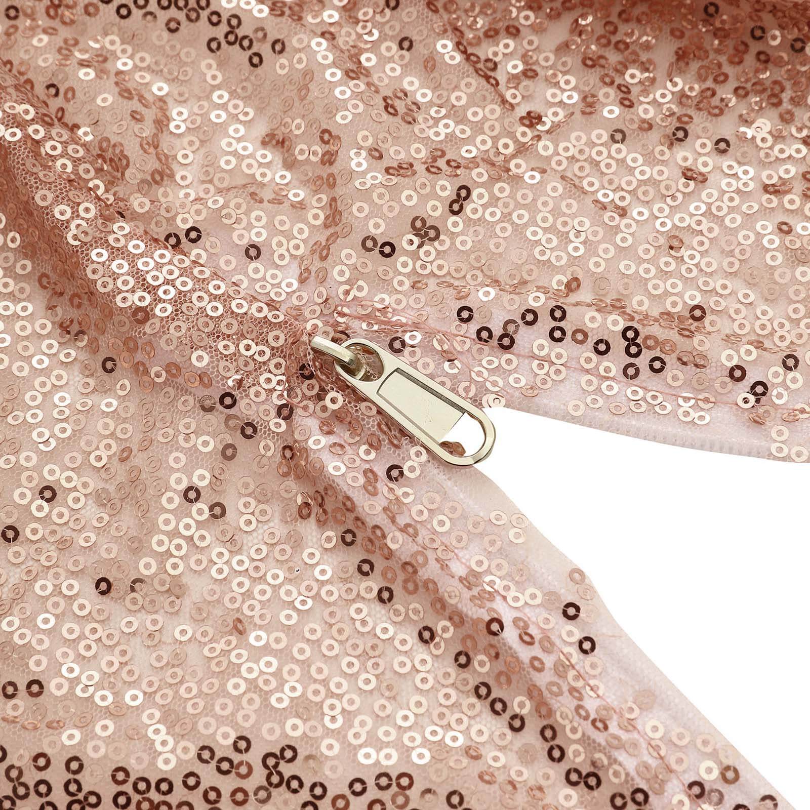 8ftx7ft Rose Gold Shiny Sequin Hexagon Backdrop Stand Cover, Shiny Sparkle 2-Sided Custom Fit Wedding Arch Cover