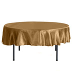 Satin 90" Round Tablecloth Gold - Smooth and Lustrous Table Cover