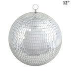 2 Pack 12" Large Silver Foam Disco Mirror Ball With Hanging Swivel Ring, Holiday Party Decor