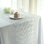 Polyester 12"x108" Table Runner Metallic Silver Disposable Non-Woven Fiber Roll - Stylish & Chic Table Decor