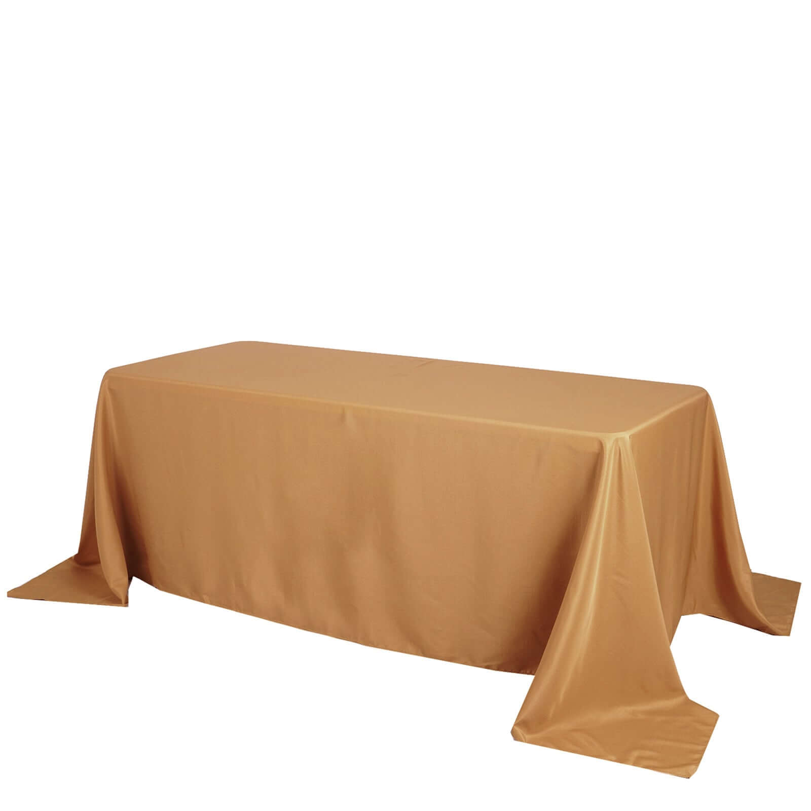 Polyester 90"x132" Rectangle Tablecloth Gold - Seamless Wrinkle-Resistant Design for Luxe Celebrations