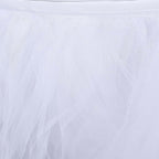 Tulle 21ft Table Skirt White - 4 Layer Pleated Tutu Chic & Soft Event Table Cover