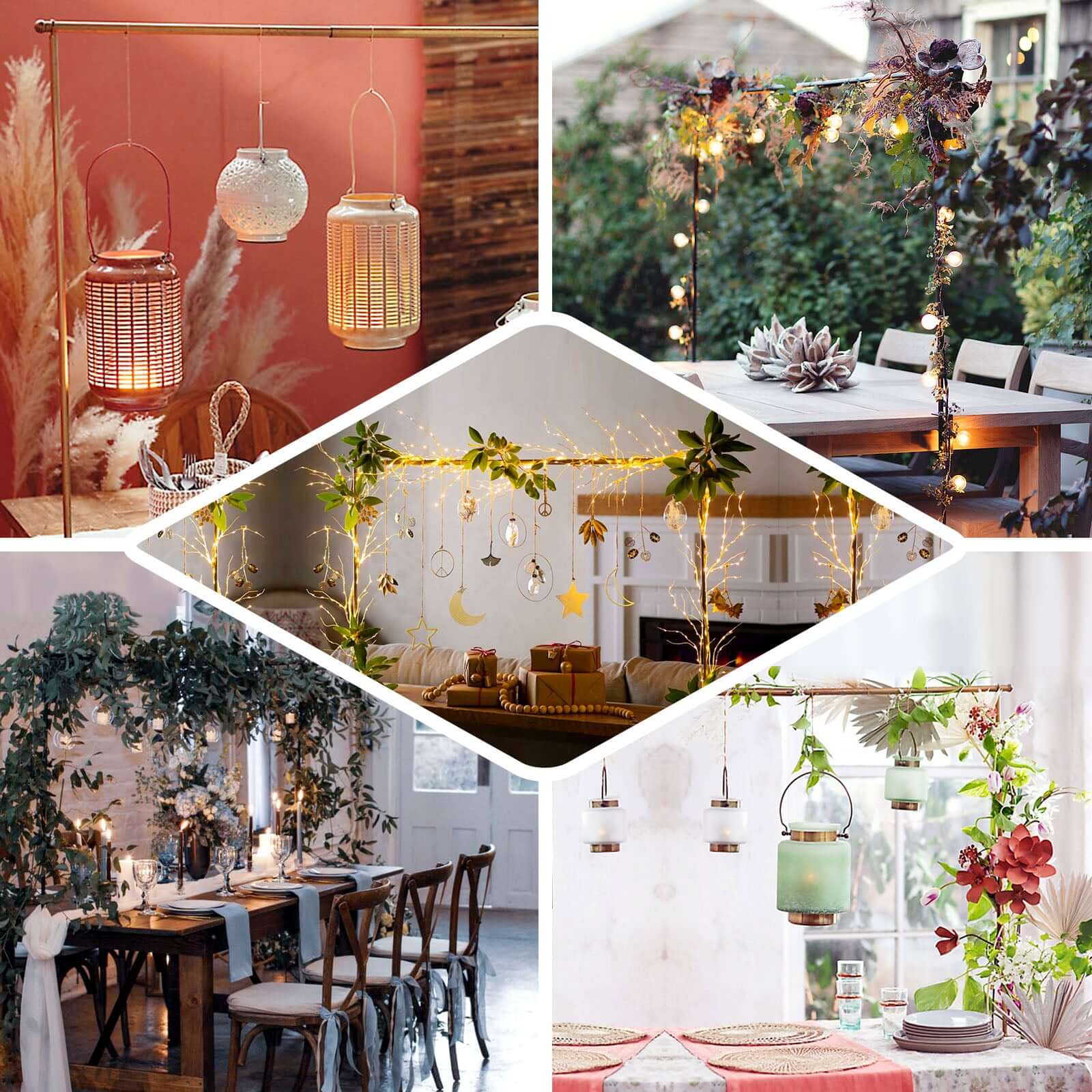 Over The Table Metal Rod Stand with Clamps Gold for Exquisite Event Setup & Decor 42"