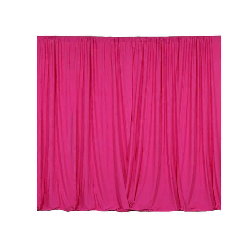 2 Pack Fuchsia Scuba Polyester Event Curtain Drapes, Durable Flame Resistant Backdrop Event Panels Wrinkle Free with Rod Pockets - 10ftx10ft