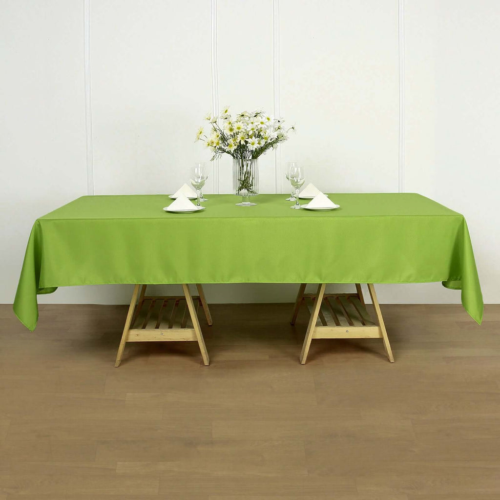 Polyester 60"x102" Rectangle Tablecloth Apple Green - Durable and Stylish Table Cover