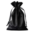 12 Pack 6"x9" Black Satin Drawstring Wedding Party Favor Gift Bags