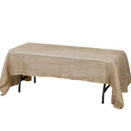 Burlap Jute 60"x126" Rectangle Tablecloth Natural - Rustic Boho Chic Table Linen