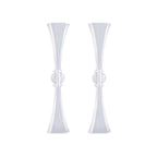 2-Pack Flower Vases Trumpet Design with Crystal Embellishments Clear - Reversible Plastic Centerpieces for Events 27"