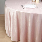 Premium Velvet 120" Round Tablecloth Blush - Reusable Soft & Seamless Table Cover