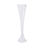 Glass Trumpet Floor Vase Reversible Clarinet Style Clear - Decorative Flower Centerpiece for Events 40"