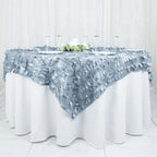 Taffeta 72"x72" Table Overlay Square Tablecloth Dusty Blue - 3D Leaf Petal Table Cover