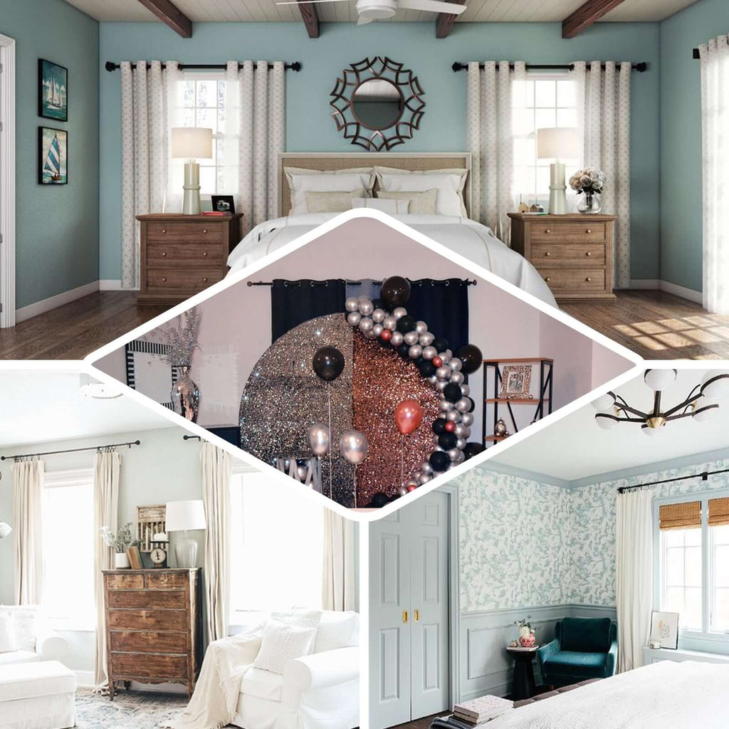 42"-126" Adjustable Curtain Rod Set, Chocolate Brown, Marble Finials