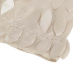 8ftx8ft Beige 3D Leaf Petal Taffeta Event Curtain Drapes, Backdrop Event Panel With Rod Pocket