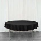 Premium Polyester 70" Round Tablecloth Black - Stain and Wrinkle-Resistant 220GSM Table Cover