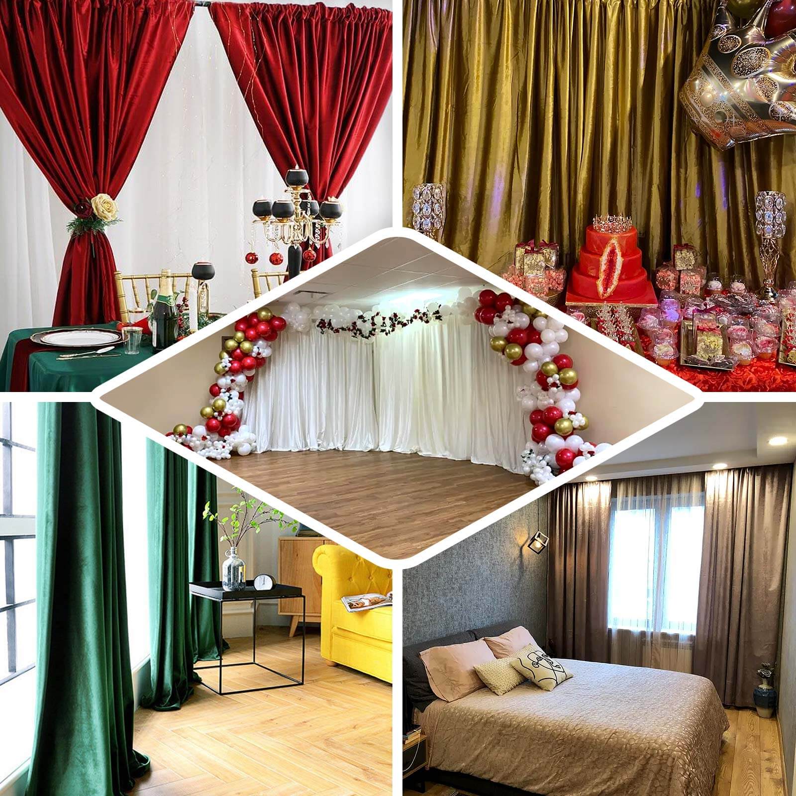 Black Crushed Velvet Backdrop Curtain â€“ 8ft x 8ft Event Drape with Rod Pocket, Privacy Panel for Photo Booths & Events