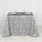 Taffeta 90"x90" Table Overlay Black and White - Tiger Print Table Topper for Jungle Theme