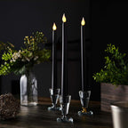 3-Pack LED Decorative Lighting Warm Flickering Black - Flameless Taper Candles 11"