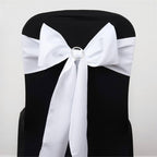 5 Pack Polyester Chair Sashes White - Subtle Elegance for Special Occasions 6"x108"