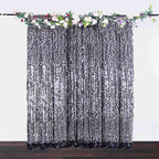 8ftx8ft Black Big Payette Sequin Event Curtain Drapes, Backdrop Event Panel