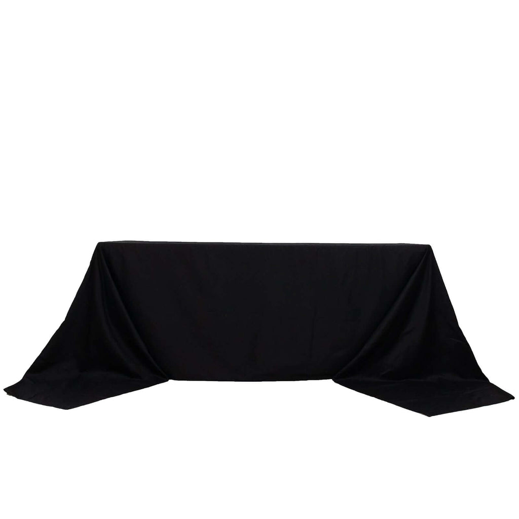100% Cotton 90"x156" Rectangle Tablecloth Black Linen - Seamless, Soft & Breathable Table Cover