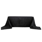 Taffeta 90"x156" Rectangle Tablecloth Black - Accordion Crinkle Seamless Table Cover