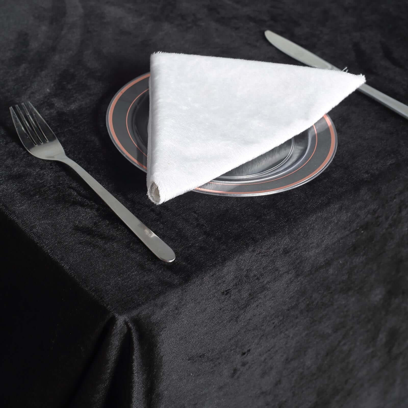 Premium Velvet 90"x156" Rectangle Tablecloth Black - Reusable Soft & Stylish Seamless Table Cover for Sophisticated Weddings & Events