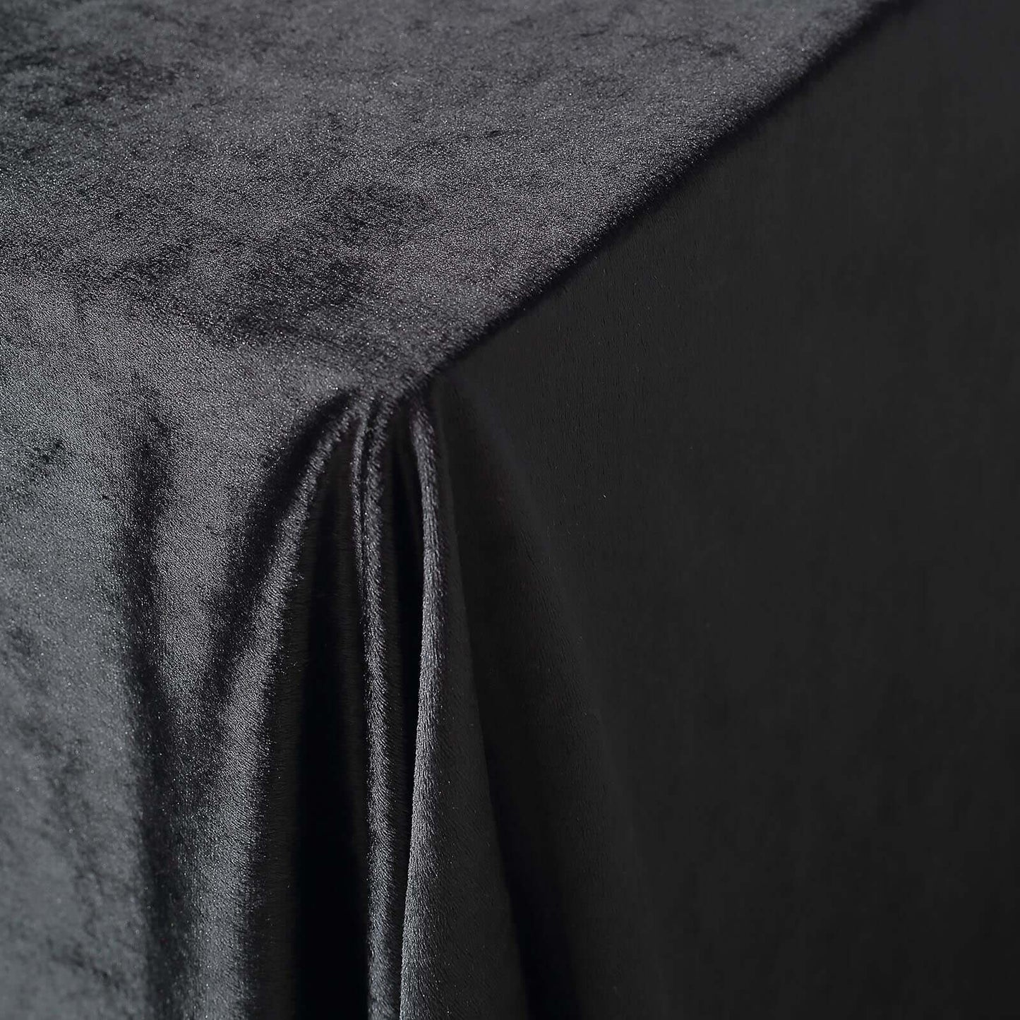 Premium Velvet 60"x102" Rectangle Tablecloth Black - Reusable & Soft Table Cover for Stylish Events