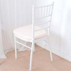Chiavari Chair Cushion with 1.5" Thick Memory Foam and Ties Blush - Stylish Removable Cover for Comfort