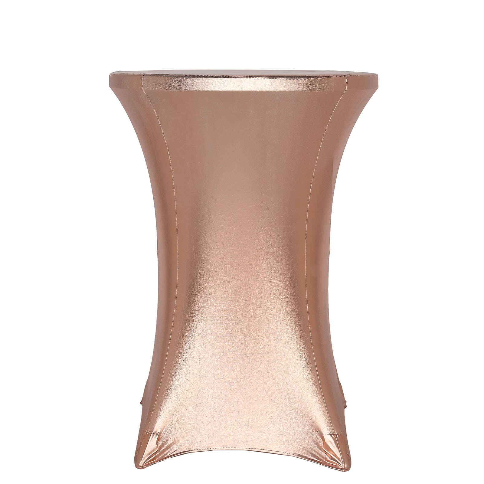 Metallic Spandex 30" Fitted Round Cocktail Table Cover Blush Highboy Tablecloth - Stretch Fit & Water-Resistant
