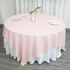 Polyester 90"x90" Table Overlay Square Tablecloth Blush - Wrinkle-Resistant & Durable Table Cover