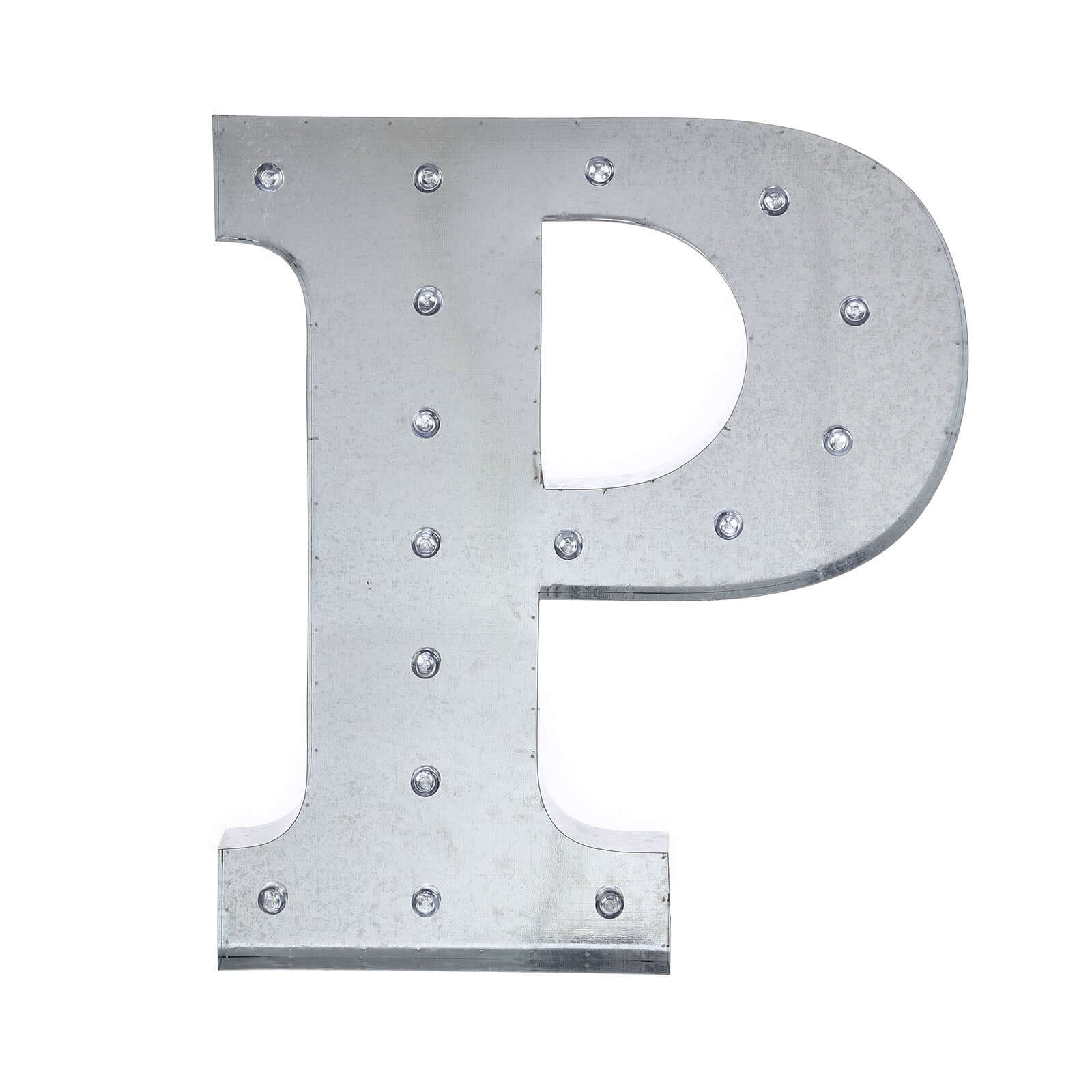 20" Vintage Galvanized Metal Marquee Letter Lights Cordless With 16 Warm White LED