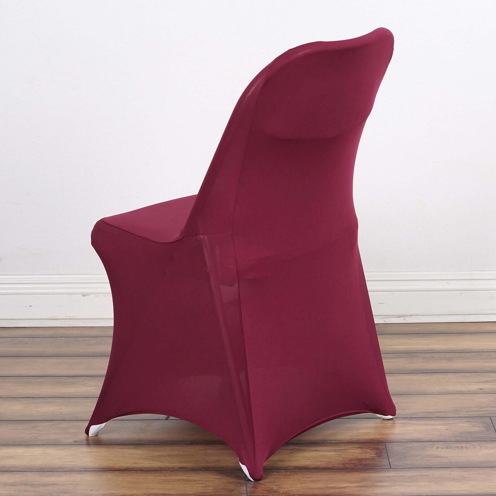 Stretch Spandex Chair Cover Burgundy for Folding Chairs - Reusable & Wrinkle-Resistant 160GSM Fitted Slipcover
