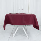 Premium Polyester 54"x54" Square Tablecloth Burgundy - Stain and Wrinkle-Resistant 220GSM Table Cover