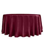 Satin 120" Round Tablecloth Burgundy - Stylish Seamless Table Cover