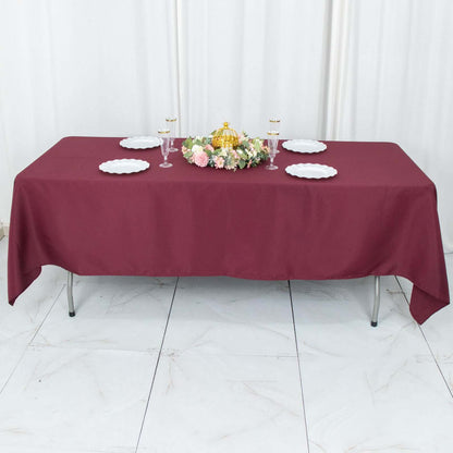 Premium Polyester 60"x102" Rectangle Tablecloth Burgundy - Durable 220GSM Wrinkle-Resistant Table Cover
