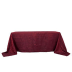 Taffeta 90"x132" Rectangle Tablecloth Burgundy - Seamless Accordion Crinkle Table Cover