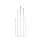 7-Arm Clear Crystal Cluster Candelabra with Hurricane Shades - Stylish Wedding Aisle Table Centerpiece 47"