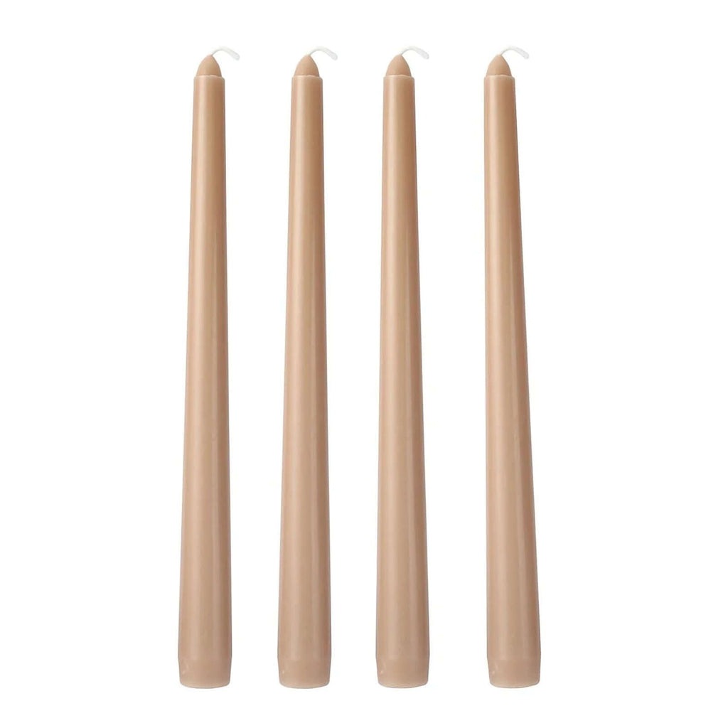 10-Pack Taper Candles Premium Wax Design Beige - Unscented Candles for Upscale Settings 10"