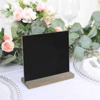6-Pack Mini Table Chalkboard Signs Rustic Wood Base Stands - Perfect for Weddings and Parties 6"