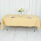 Premium Polyester 60"x102" Rectangle Tablecloth Champagne - Durable 220GSM Wrinkle-Resistant Table Cover