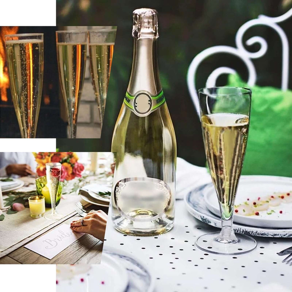 12-Pack Plastic Champagne Flutes Hollow Stem Clear - Lightweight Disposable Glasses for Toasts 5oz