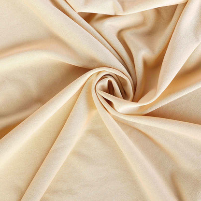 Stretch Spandex Chair Cover Champagne for Folding Chairs - Metallic Shimmer Tinsel Back Design Fitted Slipcover