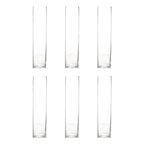 6-Pack Glass Cylinder Vases Square Clear - Durable Heavy Duty Floral Centerpieces for Weddings 18"