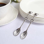 2 Pack 4" Silver Metal Couple Coffee Spoon Set Party Favors, Pre-Packed Wedding Souvenir Gift